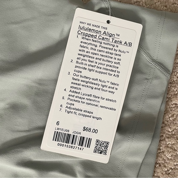 NWT Lululemon Align Cropped Cami Tank - Picture 4 of 6